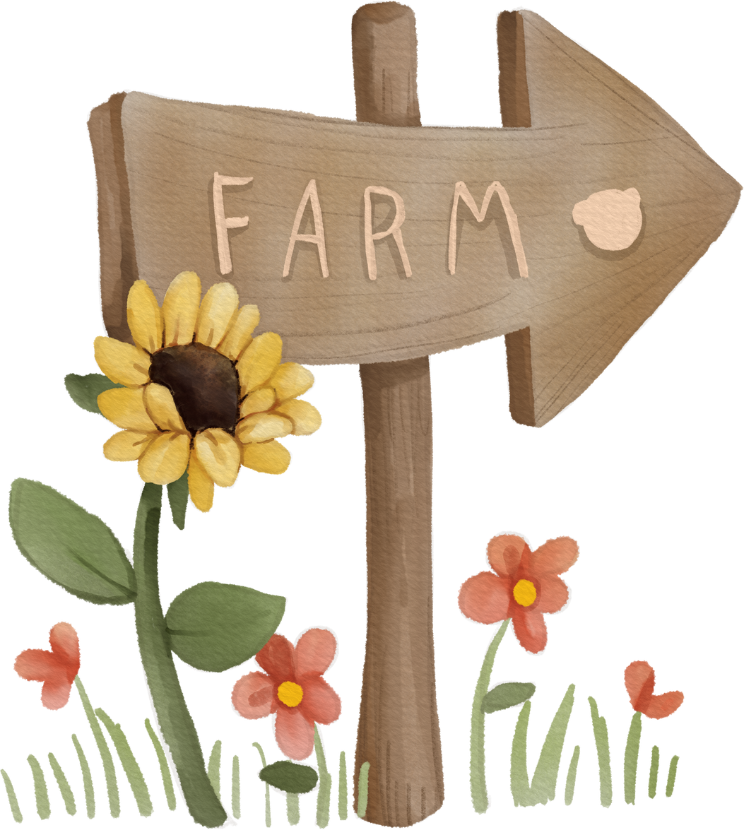 Farm watercolor cartoon cute